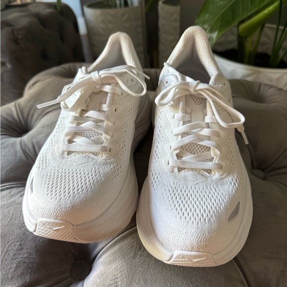 Hoka Bondi 9 Women's White Sneakers - Picture 7 of 8